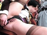 Curvy babe caught ass toying at her working time gets hard anal punishment