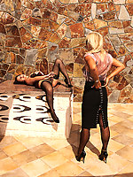 Leggy glamour milf lesbians in heels and nylons