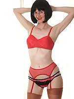 Vintage panty and ff stocking see through dress tease